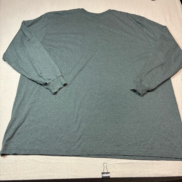 Carhartt Shirt Mens Sz 4XL Green Loose Fit Heavyweight Long Sleeve Pocket Tee - Picture 3 of 6